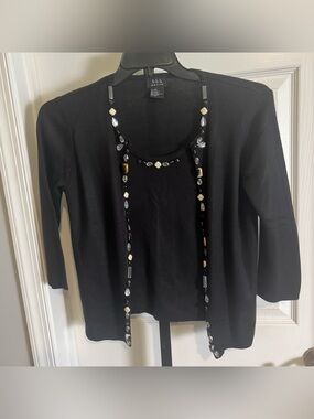 R.Q.T. Petite Black  Sweater Bedazzled Petite Small Fashion